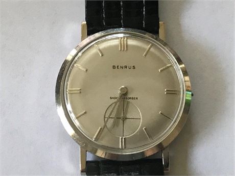 Benrus Shock-absorber Stamped 14K Gold Watch