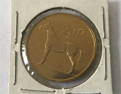 1986 Ireland 20 Pence Coin