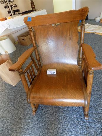 Antique Scoop Bottom Wood Rocker