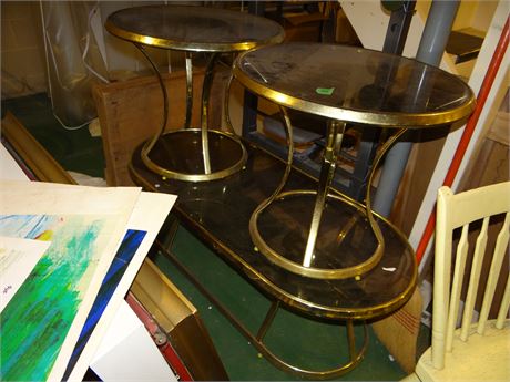Glass top Coffee Table and End Tables