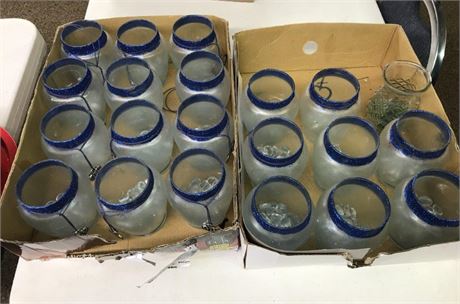 2 Flats of Matching Glass Centerpieces