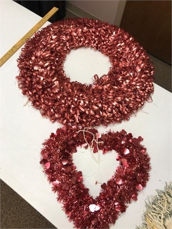 2 Red Foil Wreaths