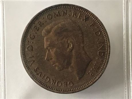 1941 Great Britain Half Penny Coin