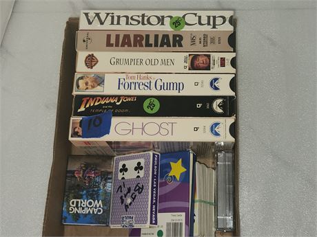 VHS Tapes & Decks Of Cards