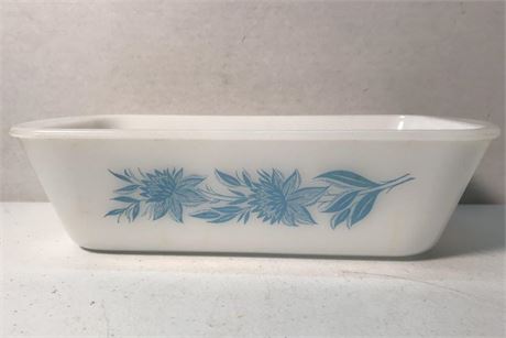 Glasbake Blue Thistle Dish