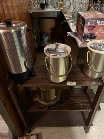 Shelf Lot, Coffee Dispenser, ice Buckets, Shelf