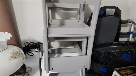 2 Kids Wooden Chairs & Step Stool