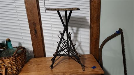 Handmade Black Vintage Wood End table