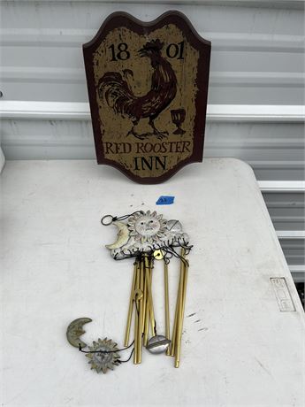 Decor, Rooster Sign, Chimes
