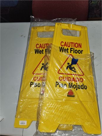 Lot Of 2 Wet Floor Signs