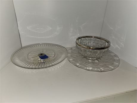 Lead Crystal Bowl & Misc, Glass
