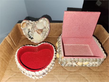 2 Seashell Trinket Boxes