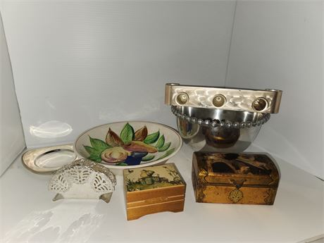 Misc. Clear glass bowls & Music box