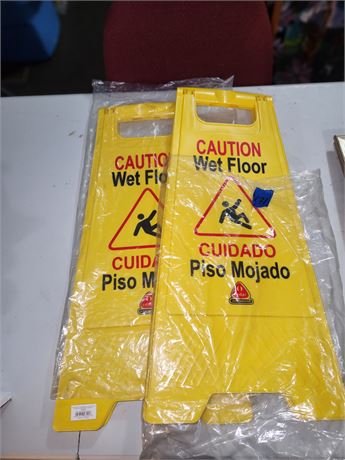 Lot Of 2 Wet Floor Signs