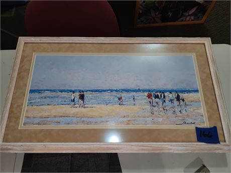 Framed Beach Painting
