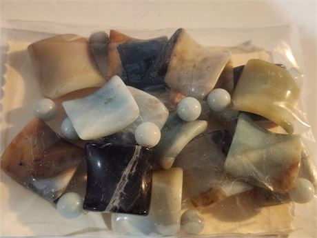 Carved Stone Necklace. Possibly Jade Needs Restrung