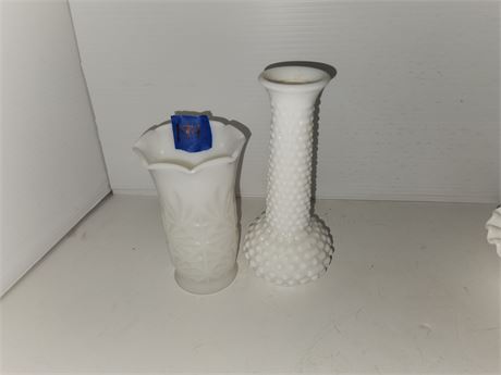 Lot Of Milk Glass