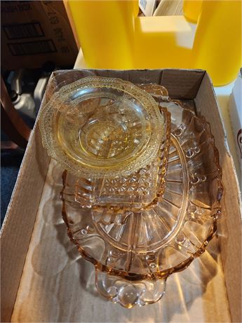 Pink & amber Glassware