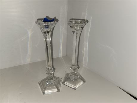 Heavy Glass Candlesticks