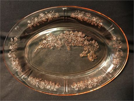 Pink Depression Glass Platter