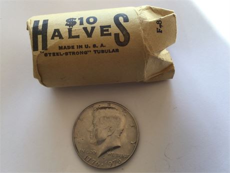 Roll of 1976 Bicentennial Kennedy 1/2 Dollar Coins