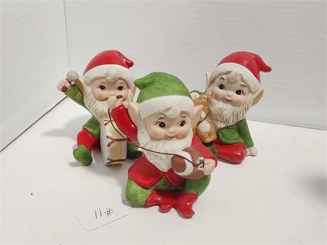 3 Vintage Home Interior Christmas Elves