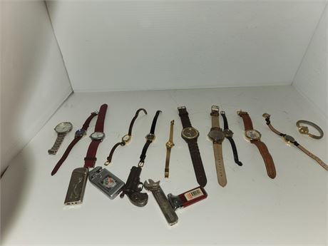 Lot Of Watches & Lighters