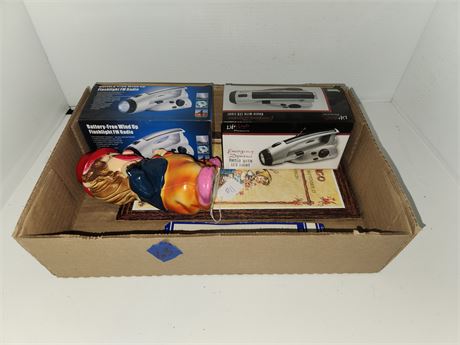 Lot Of Misc. 2 Emergency Lights & Clown Bank