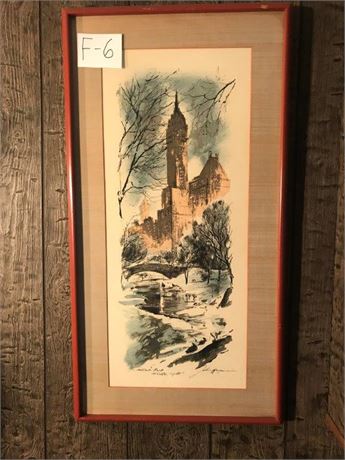 Central Park Winter Night Art