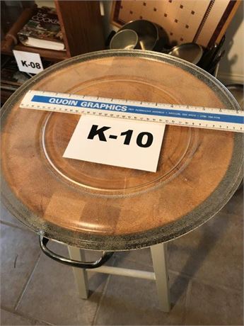 Round Cutting Board & Glass Plate