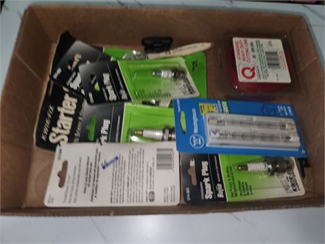 Lot Of Spark Plugs and Halogen light bulbs