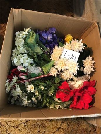 Box of Artificial Flowers