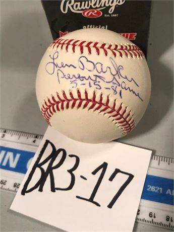 Len Barker Signed Baseball