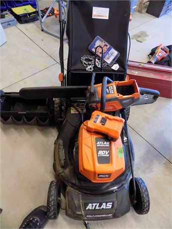 Atlas Lawn Mower Chain Saw, Shared Battery