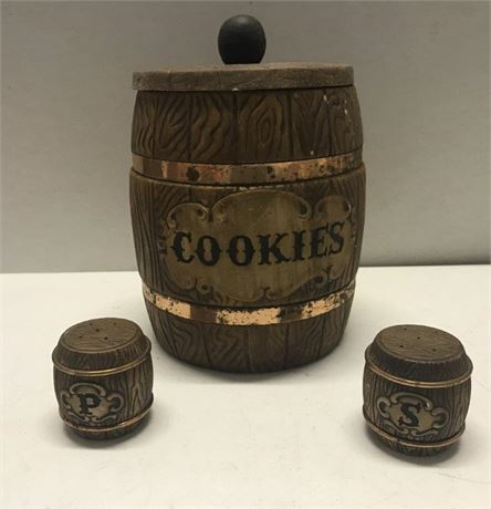 Cookies Cookie Jar with Matching Salt & Pepper Shakers