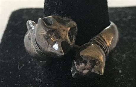 Stamped 925 Feline Themed Ring Size 6