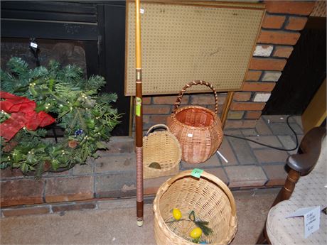 Baskets, Pool Stick And TV Trays