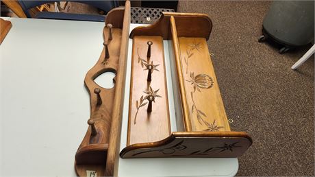 2 Wood Hanging Racks