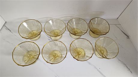 8 Hazel Atlas Golden Yellow Topaz Depression Glass