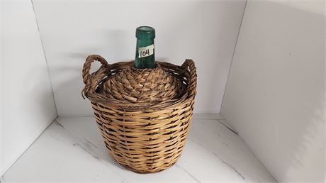 Wine Jug In A  Basket
