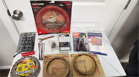 Lot Of Sawblades & Rivets & Tools
