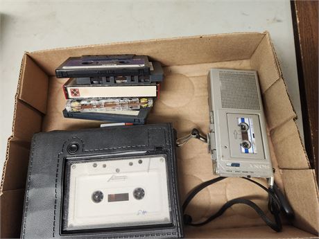 Lot Of 2 Voice Recorders & Cassette Tapes
