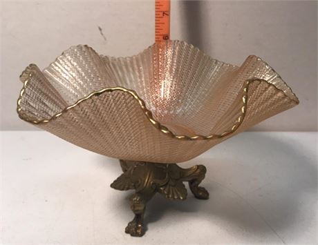 Lefton? Glass & Metal Dish