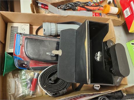Binnoculars & Dart Case & Miscellaneous Items