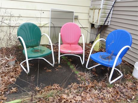 3 Very Nice Metal Outdoor Chairs