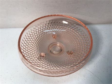 Pink Depression Three-Legged Bowl