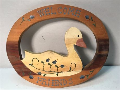 Welcome Friends Wooden Sign