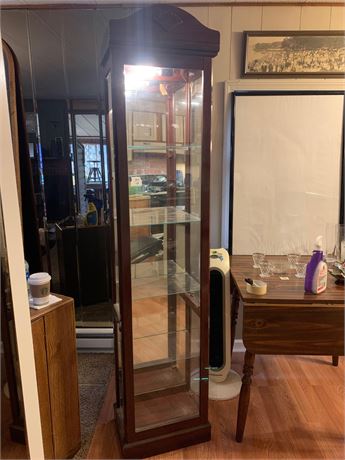 Curio Cabinet with Light,16.5 x 12.5 x 75.5"