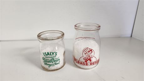 2 Small Glass Jars