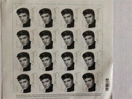 Elvis Presley Postage Stamps - Forever Postage Stamps Purchased in 2016